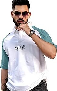 || Mens || Printed ||Raglan Polo Neck || 3/4th Sleeve || Cotton ||Oversized ||Polo T-Shirt