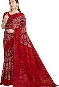 Women's Printed Printed Pure Soft Cotton Mulmul Saree Without Blouse Piece(2597_Parent)