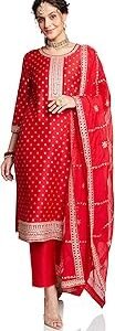 Women's Embroidered Kurta Set with Designer Dupatta | Available in Plus Sizes