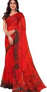 Women’s Abstract Printed Georgette Saree