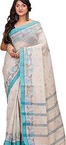 Women's Traditional Bengal Trending Tant Handloom Pure Cotton Tangail Saree without Blouse Piece