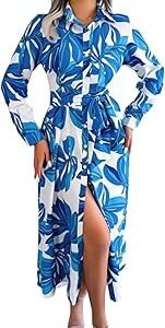 Women's Crepe Midi Dress with Full Sleeves Floral Printed Collar Neck Maxi Length Regular Fit and A Line Style