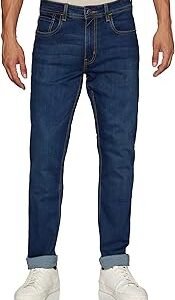 Men's Tapered Fit Mid Rise Classic Tape Stretchable Twill Jeans