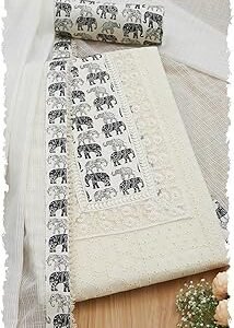 Womens Cream Cotton Schiffli Unstitch Dress Material With Sequins