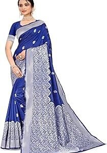 Women's Floral Woven Banarasi Silk Saree With Unstitched Blouse Piece | Traditional Banarasi Silk Saree For All Occasions