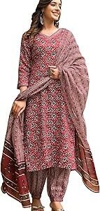 Women's Viscose Straight Block Printed Kurta And Pant Set With Dupatta | Ethnic Set | Dupatta Set | Suit Set | Kurta Set | Wedding Suit |