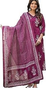 Women's Viscose Straight Printed Kurta And Pant Set With Dupatta | Ethnic Set | Dupatta Set | Suit Set | Kurta Set | Wedding Suit
