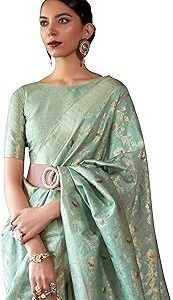 Women's kanjivaram banarasi silk saree Zari Woven for festival Wedding silk with rich pallu Design sarees for women with Unstitched blouse piece