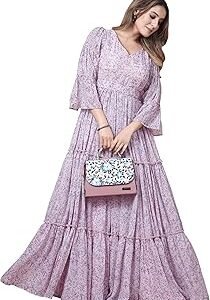 Women's Georgette Fit and Flare Maxi Dress