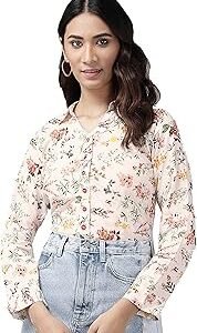 Women'S Rayon Floral Printed Straight Shirt For Women