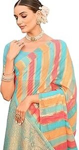 Women's Sambalpuri woven jacquard Cotton Silk Saree With Blouse Piece (SambalpuriSarees101_Parent)