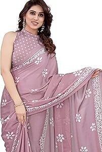 Women's Latest Chiffon Batik Printed Saree with Blouse Piece