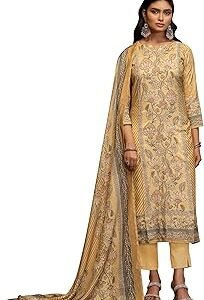 Women's Unstitched Maslin Salwar Suit Dress Material - Pure Bemberg Maslin Aari Work Kameez II Rayon Unstitch Bottoms II Viscose Maslin Digital Prints Dupatta