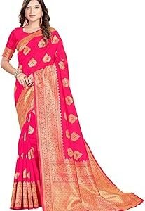 Women's Pure Fancy Kanjivaram Silk Saree Banarasi Silk Saree Rich Pallu Design Work Zari Woven Jacquard Trendy Special Occassion Wear With Blouse Piece