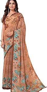 Geometric Print Georgette Saree