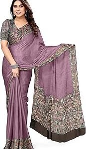 Chiffon Printed Women's Saree with Blouse Piece