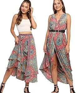 KE Kanha Exports Skirt for Woman | Women Skirts Wrap Skirt Perfect for Beach | Summer top | Boho | Short & Long Skirt | Stylish Lehenga Type