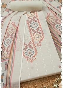 Womens Linen Ethnic Motifs Unstitch Dress Material With Sequins