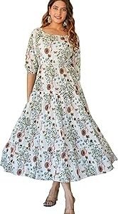 Women's Rayon Floral Printed Tiered Style Maxi Dress