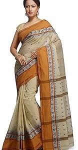 Women's Tant Pure Cotton Saree Without Blouse Piece