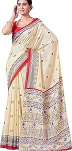 Traditional Print Pure Cotton Saree with Unstitched Blouse Piece 88482