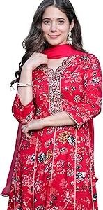 | Women's Rayon Kurta with Pant & Dupatta Set