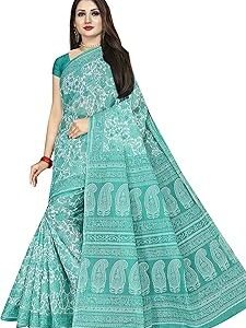 Women's Plain Weave Pure Cotton Saree Without Blouse Piece (AB18_Parent)