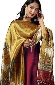 Women's Cotton Blend Kurta Pant Dupatta Set with Digital Print Dupatta | Karva Chauth Special Kurta