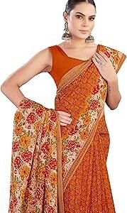 Women's Printed Pure Cotton Mulmul Saree Without Blouse Piece(2529_Parent)