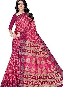 Women's Plain Weave Pure Cotton Saree Without Blouse Piece(AB35_Parent)