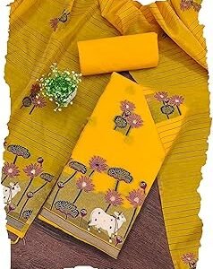 Women's Cotton Silk Unstitched Salwar Suit Dress Material With Dupatta