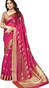 Women's Kota Doria Cotton Manipuri Jacquard Boarder Saree With Unstitched Blouse Piece (Box Butta)